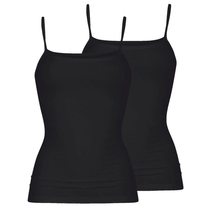 mey - 2er Pack Organic Spaghetti Top, für Damen, Schwarz, Größe XL von mey