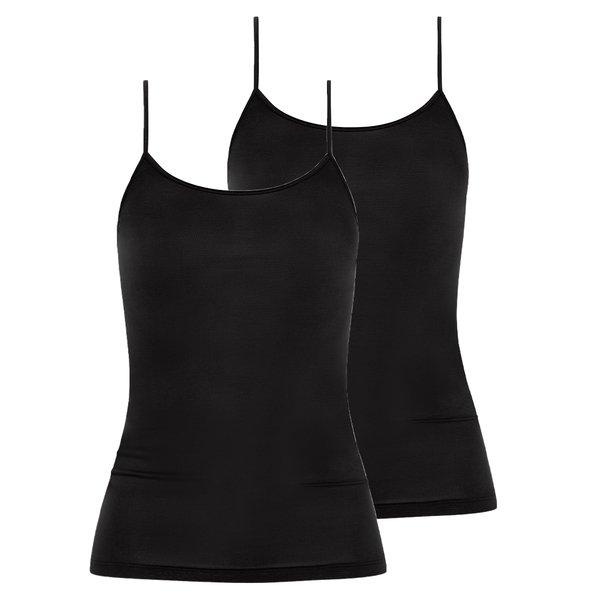 mey - 2er Pack Emotion Spaghetti Top, für Damen, Schwarz, Größe XL von mey