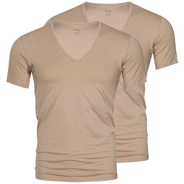 mey - 2er Pack Dry Cotton Unterhemd / Shirt Kurzarm, für Herren, Beige, Größe L von mey