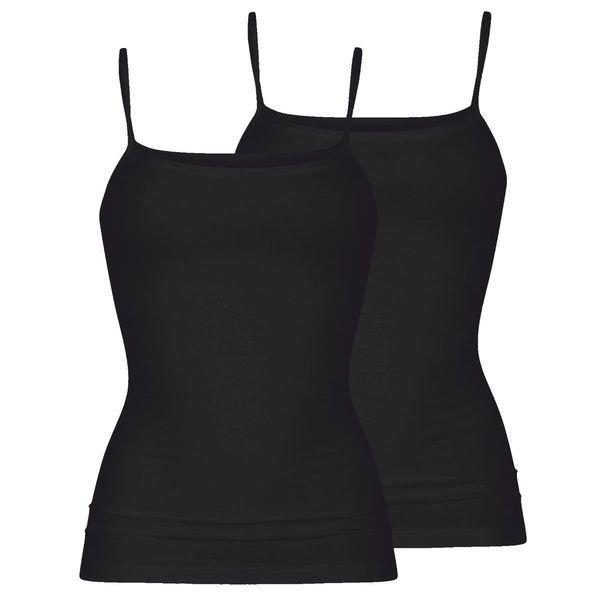 mey - 2er Pack Organic Spaghetti Top, für Damen, Schwarz, Größe M von mey