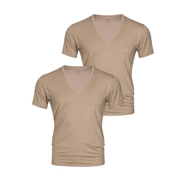 2er Pack Dry Cotton - Unterhemd Shirt Kurzarm Herren Beige S von mey