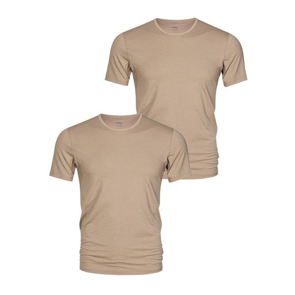 2er Pack Dry Cotton - Unterhemd Shirt Kurzarm Herren Beige XXL von mey