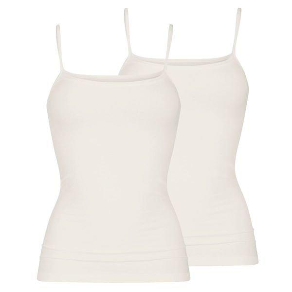 mey - 2er Pack Organic Spaghetti Top, für Damen, Offwhite, Größe XXL von mey