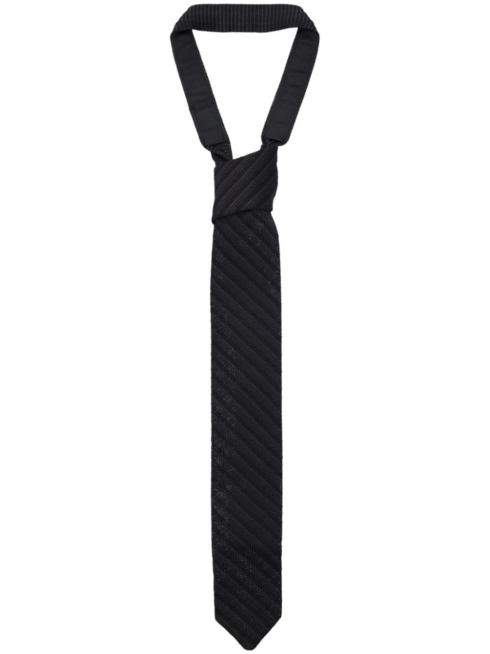 mfpen stripe silk tie - Black von mfpen