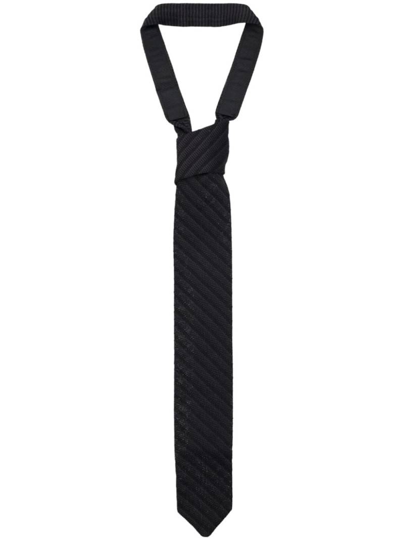 mfpen stripe silk tie - Black von mfpen