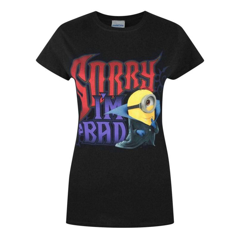 minions - Sorry I`m Bad TShirt, für Damen, Schwarz, Größe L von minions