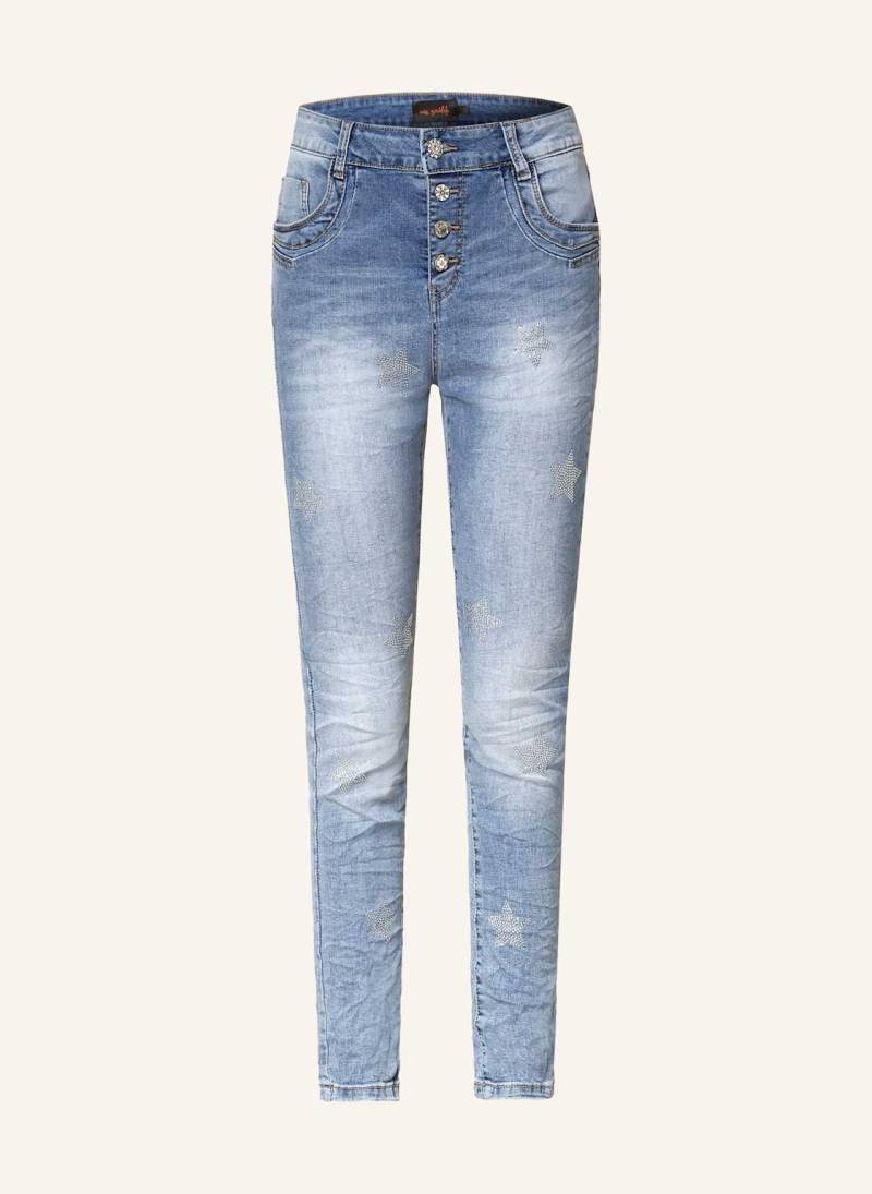 Miss Goodlife Skinny Jeans Mit Schmucksteinen blau von miss goodlife