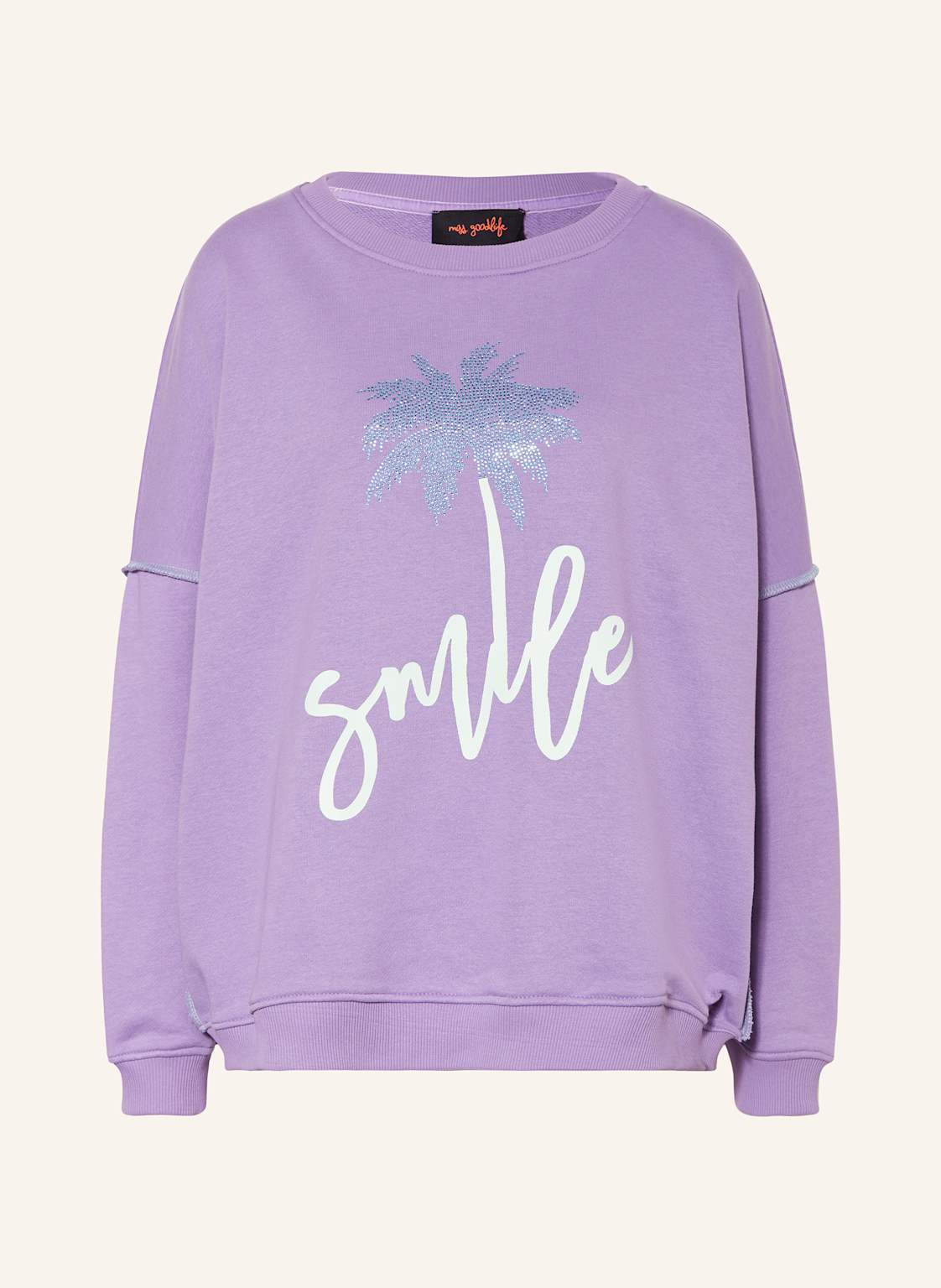 Miss Goodlife Sweatshirt Mir Pailletten lila von miss goodlife