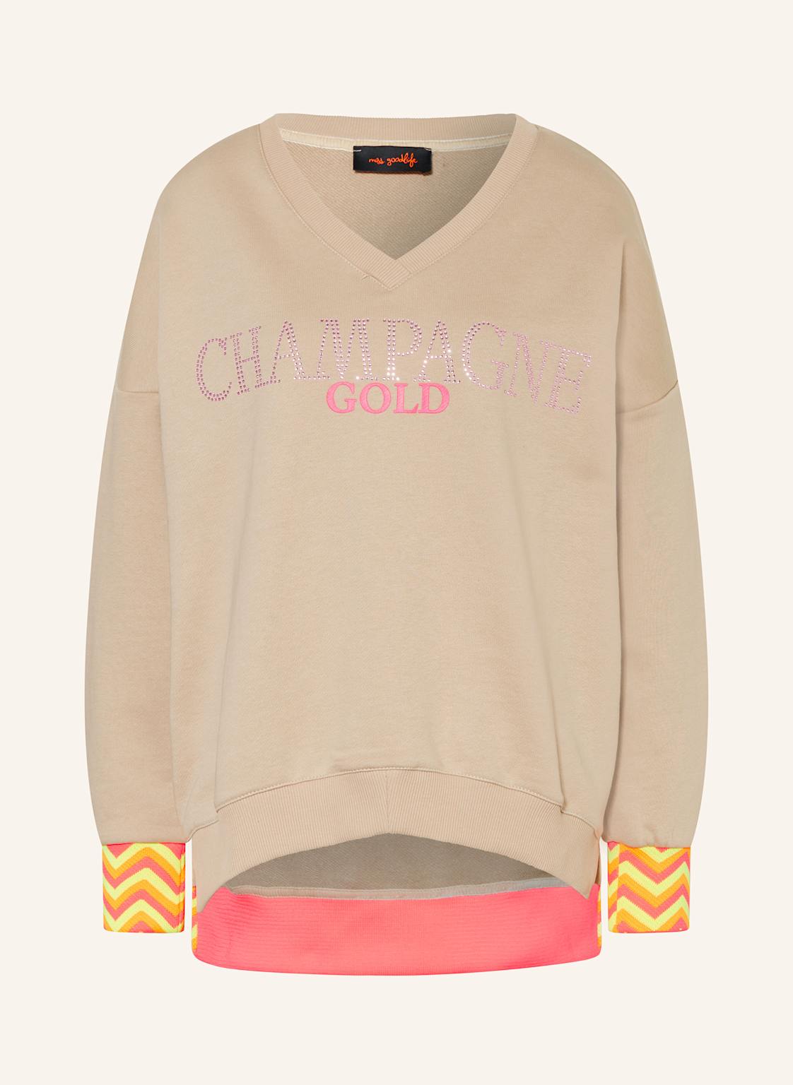 Miss Goodlife Sweatshirt Mit Pailletten beige von miss goodlife