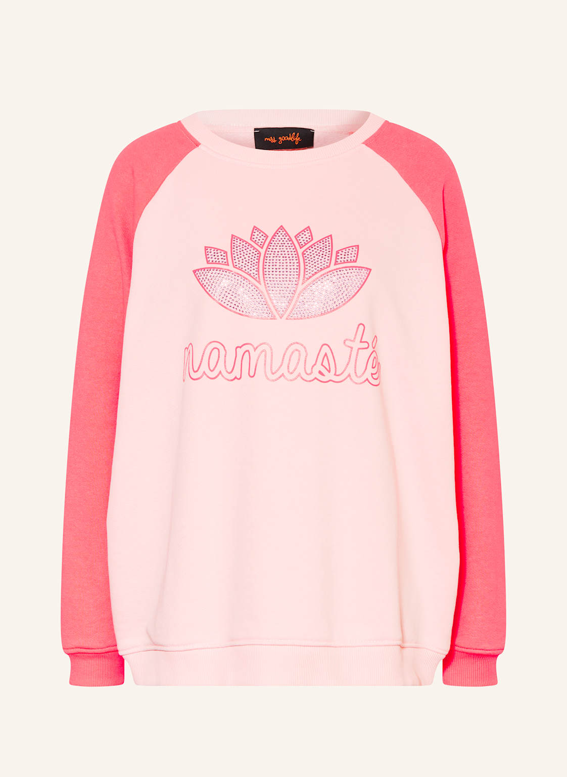 Miss Goodlife Sweatshirt Mit Pailletten rosa von miss goodlife