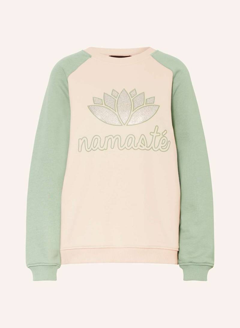 Miss Goodlife Sweatshirt Mit Schmucksteinen beige von miss goodlife