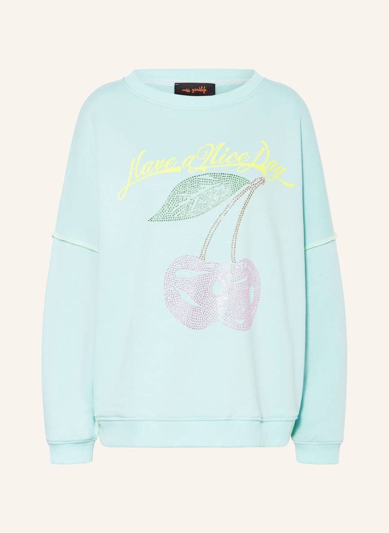 Miss Goodlife Sweatshirt Mit Schmucksteinen blau von miss goodlife