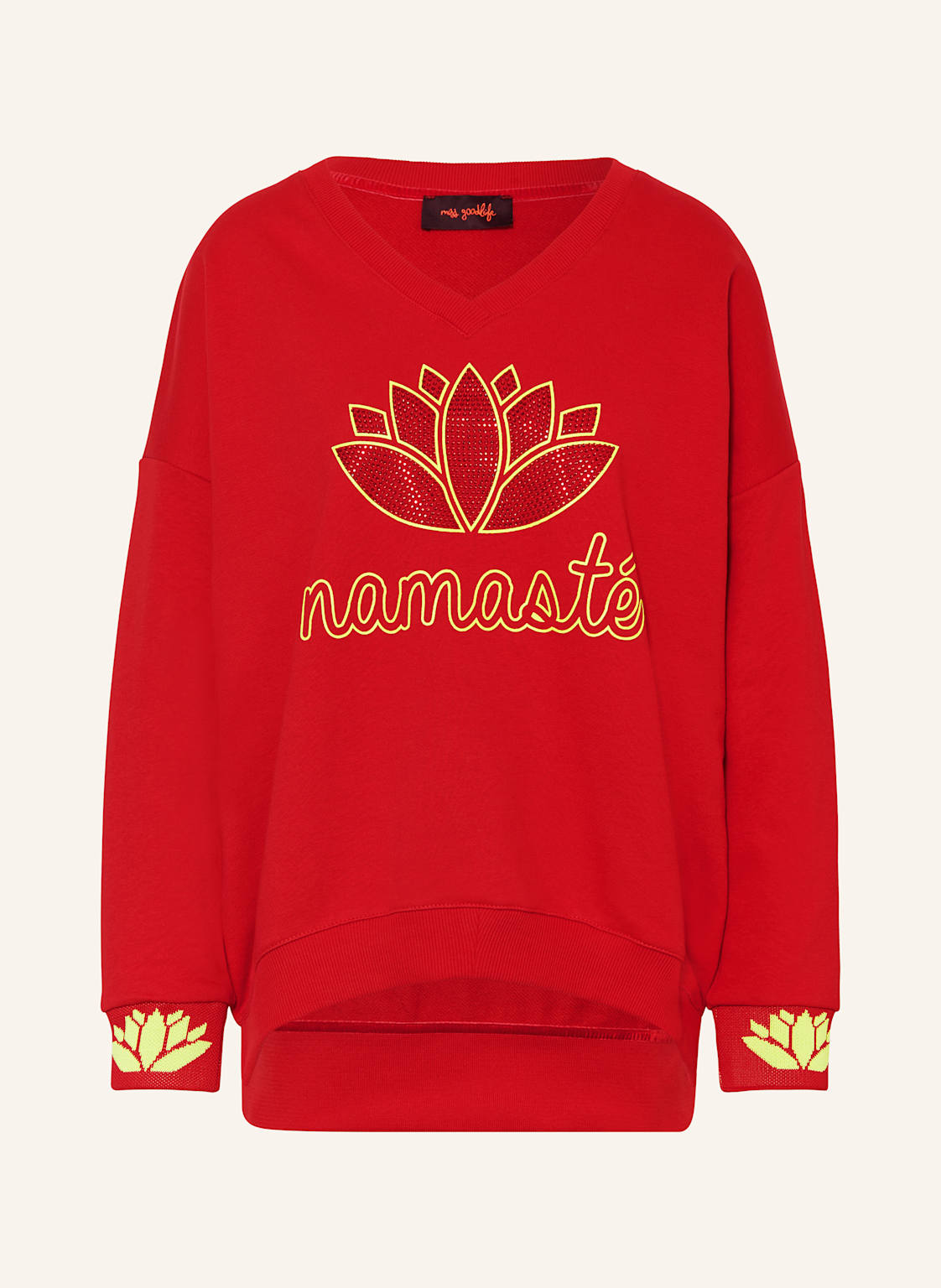 Miss Goodlife Sweatshirt Mit Schmucksteinen rot von miss goodlife