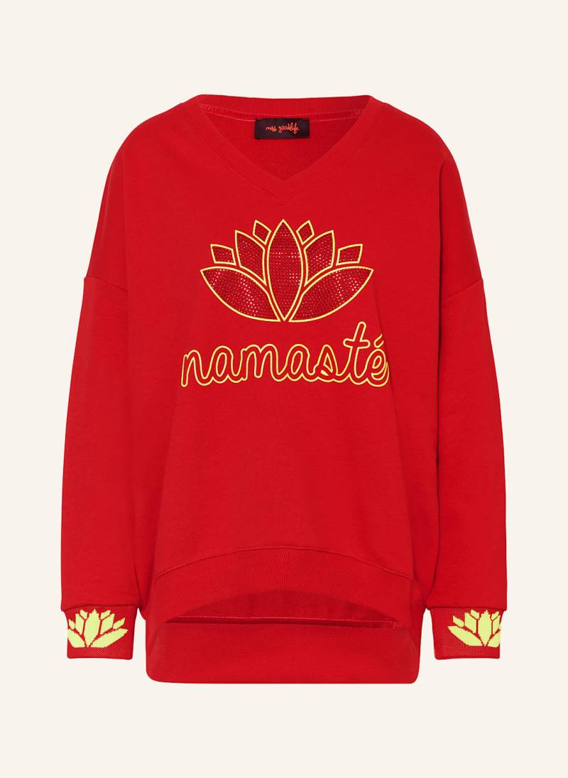 Miss Goodlife Sweatshirt Mit Schmucksteinen rot von miss goodlife