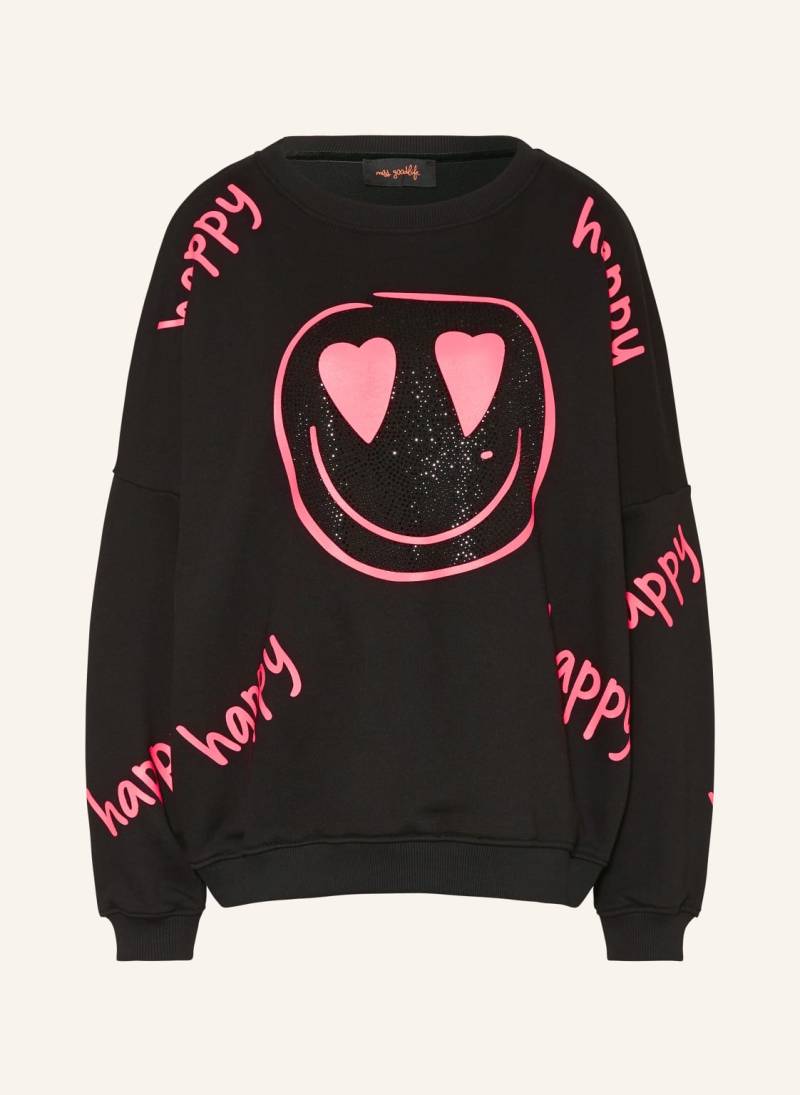 Miss Goodlife Sweatshirt Mit Schmucksteinen schwarz von miss goodlife