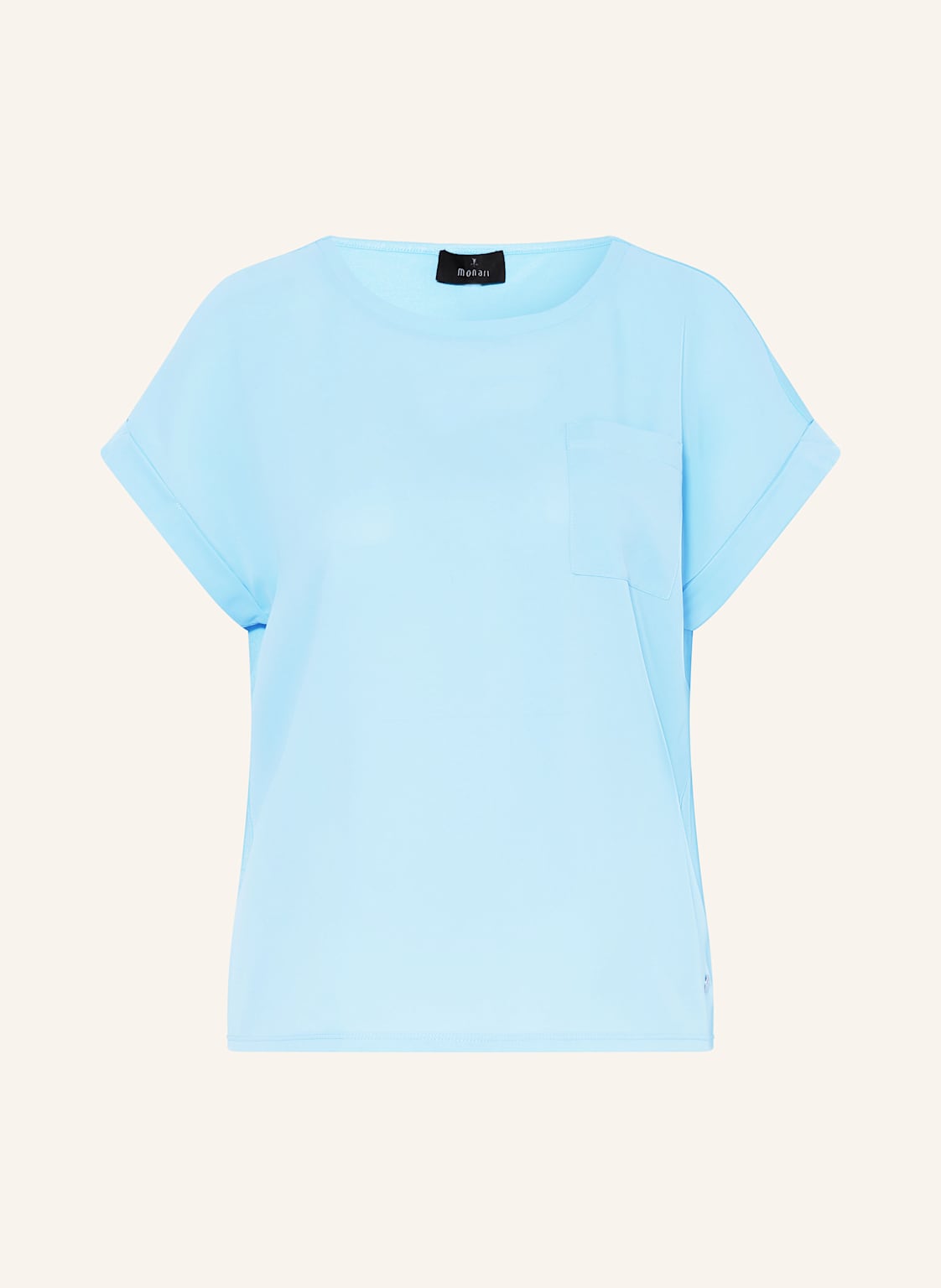 Monari Blusenshirt Mit Materialmix blau Monari Blusenshirt Mit Materialmix blau von monari