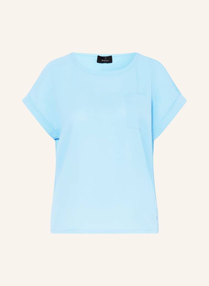 Monari Blusenshirt Mit Materialmix blau von monari