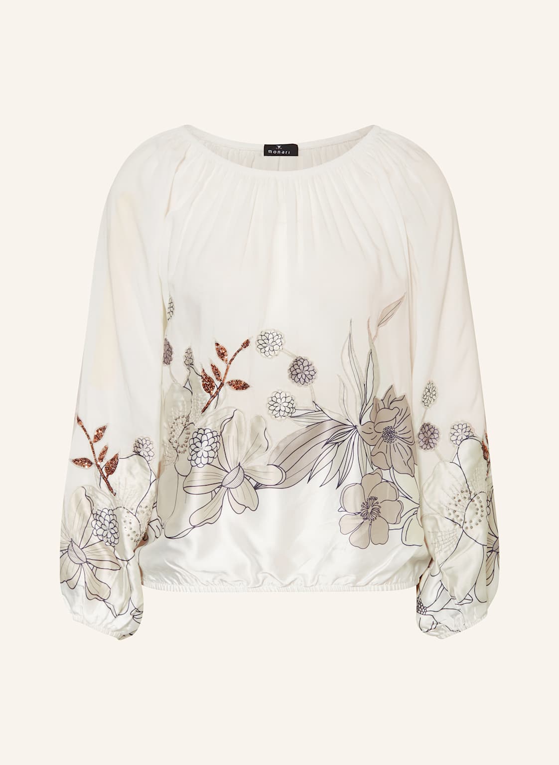 Monari Blusenshirt Mit Pailletten beige Monari Blusenshirt Mit Pailletten beige von monari