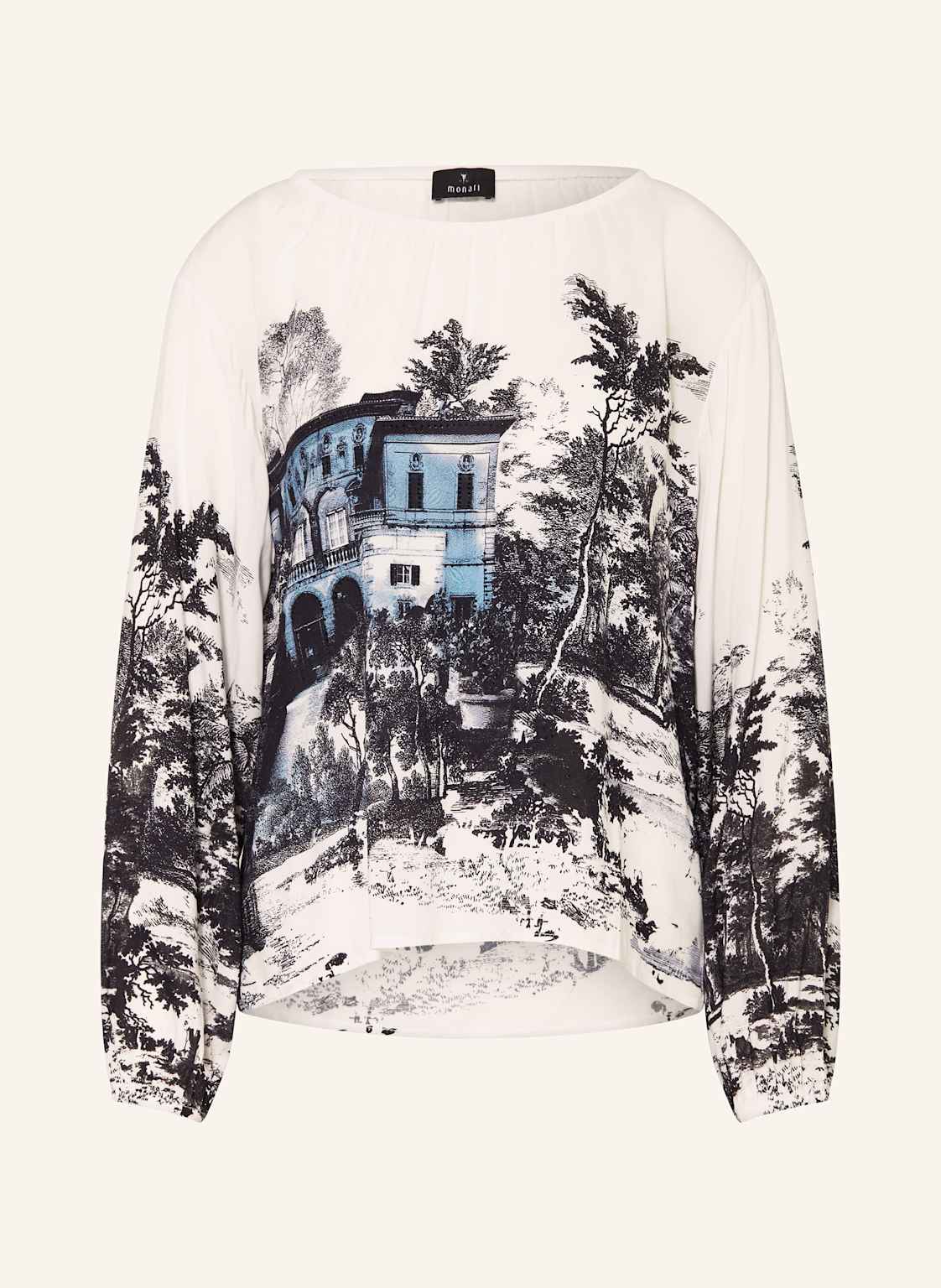 Monari Blusenshirt Mit Schmucksteinen weiss Monari Blusenshirt Mit Schmucksteinen weiss von monari