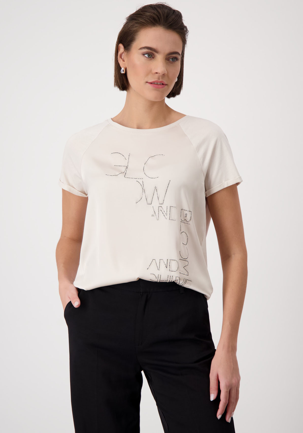 Monari Schlupfbluse, mit Glitzernieten Monari Schlupfbluse, mit Glitzernieten von monari