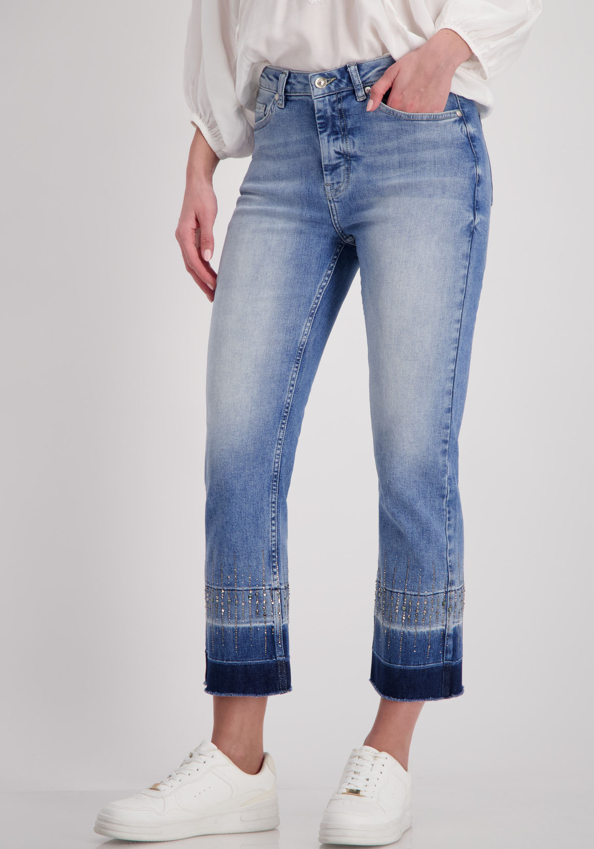 Monari Bootcut-Jeans, mit Strass Steinen von monari