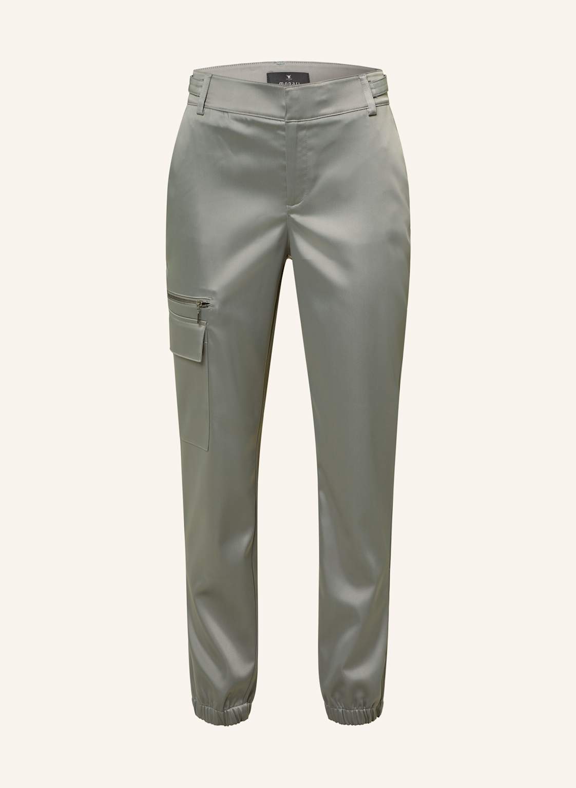 Monari Cargohose Aus Satin gruen von monari