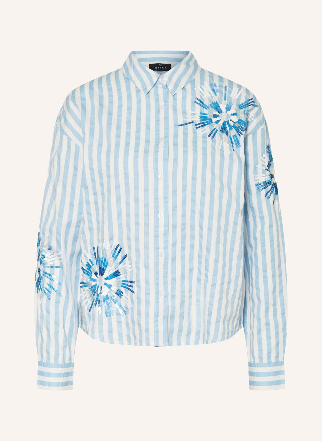 Monari Hemdbluse Mit Pailletten blau Monari Hemdbluse Mit Pailletten blau von monari