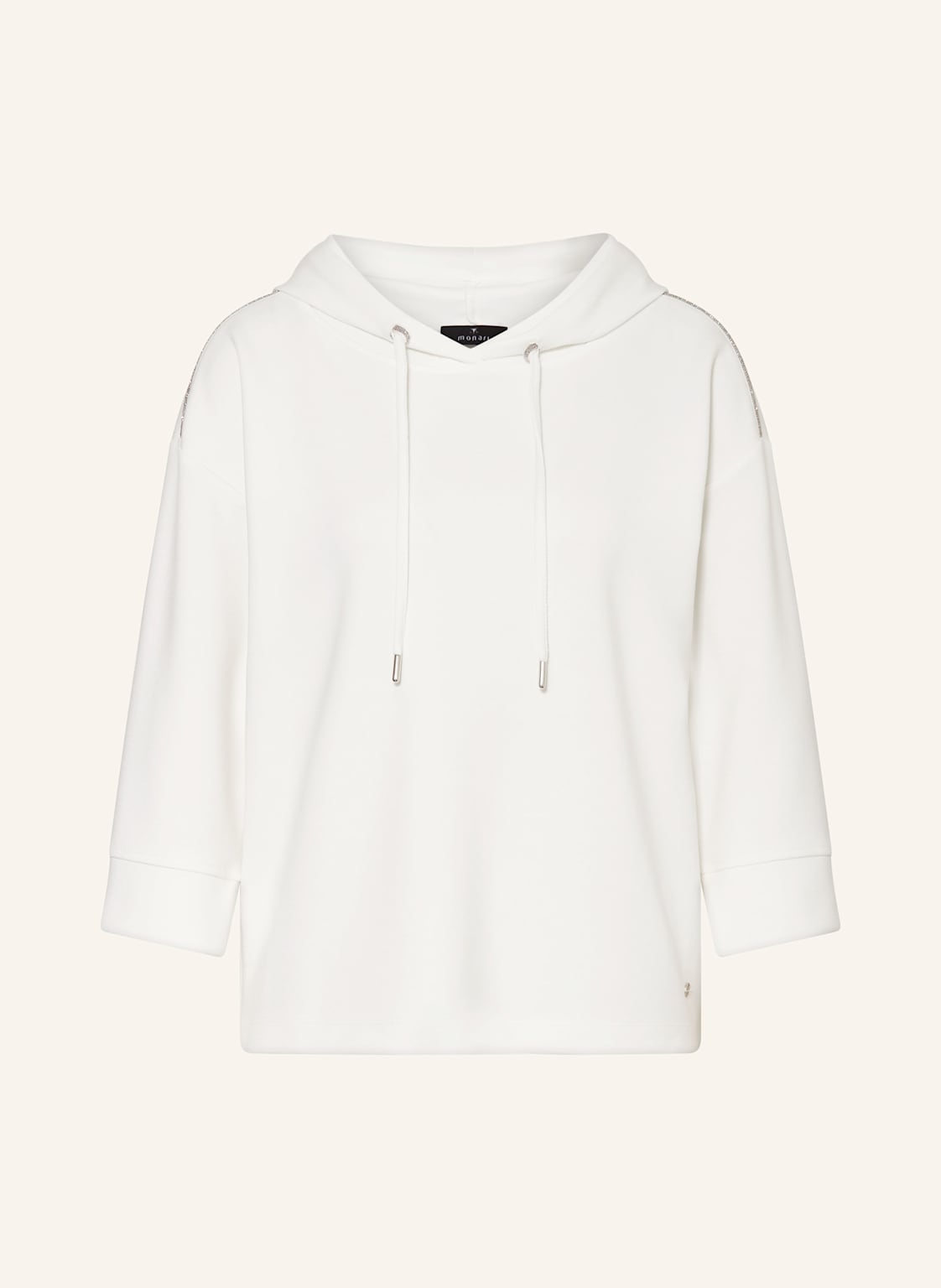 Monari Hoodie Mit 3/4-Arm Und Schmucksteinen weiss Monari Hoodie Mit 3/4-Arm Und Schmucksteinen weiss von monari