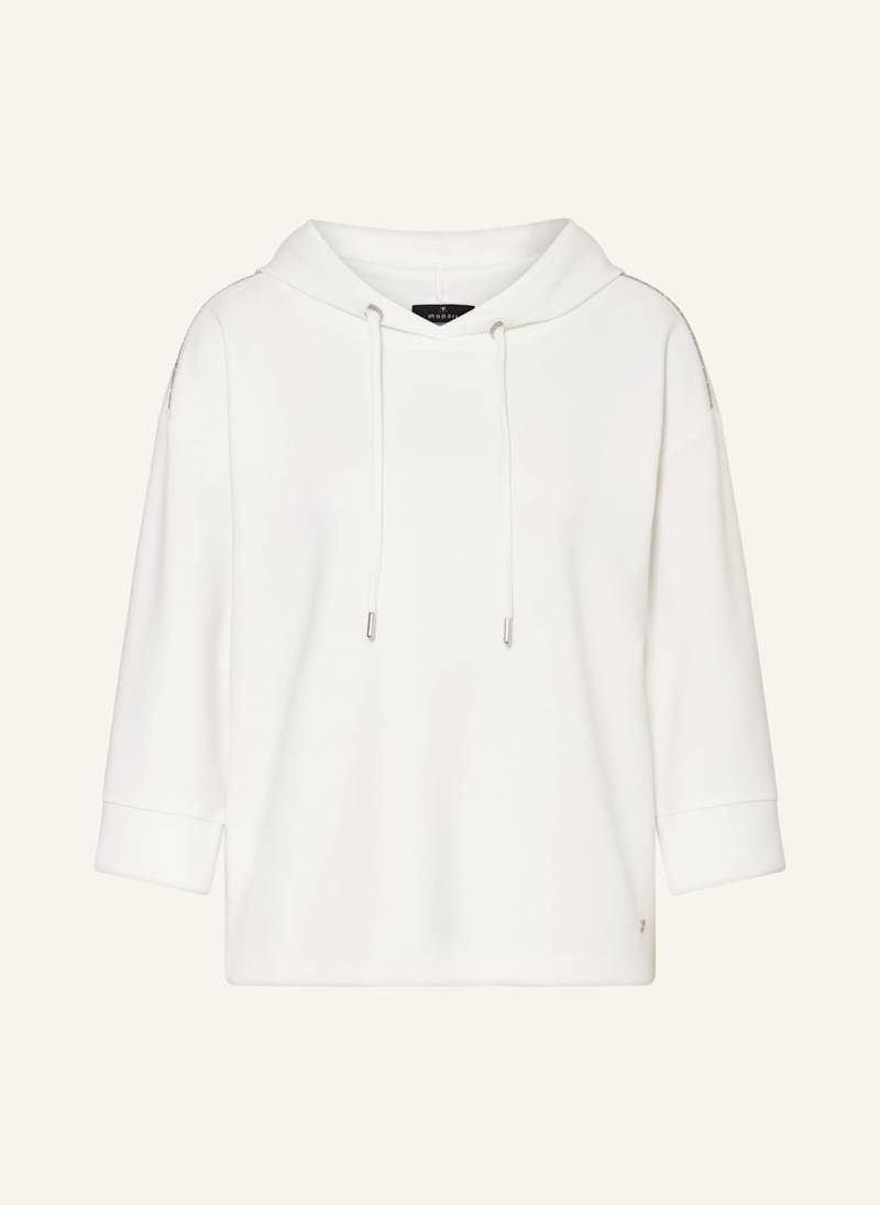 Monari Hoodie Mit 3/4-Arm Und Schmucksteinen weiss von monari