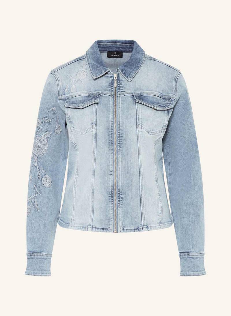 Monari Jeansjacke Mit Pailletten blau von monari