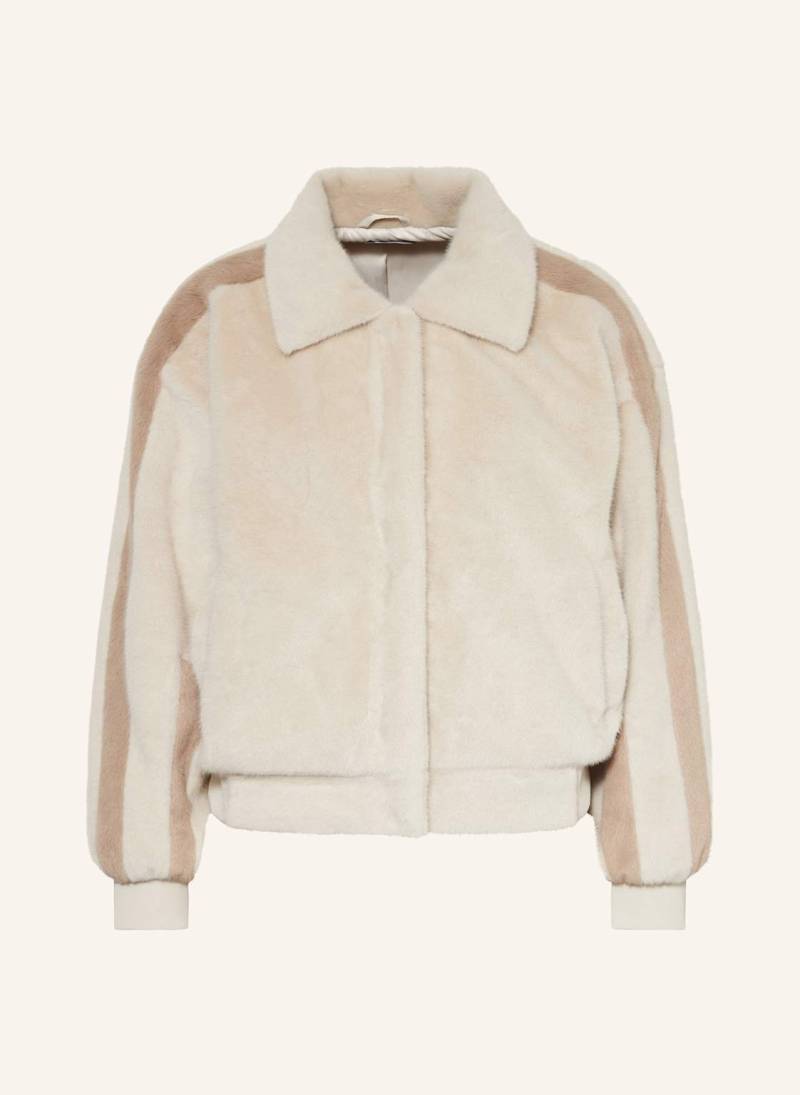 Monari Kunstpelz-Jacke beige von monari