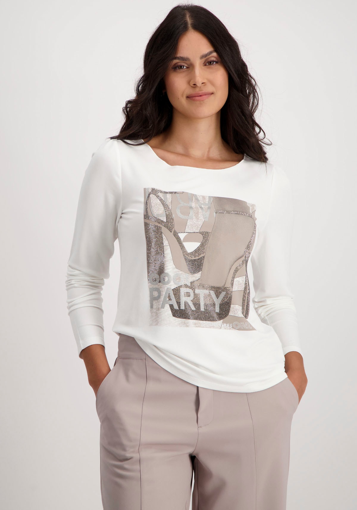 Monari Langarmshirt, mit Print von monari