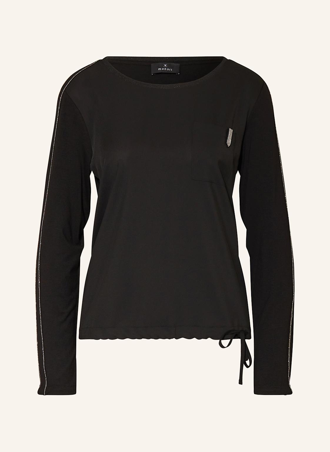 Monari Longsleeve Im Materiamix schwarz von monari