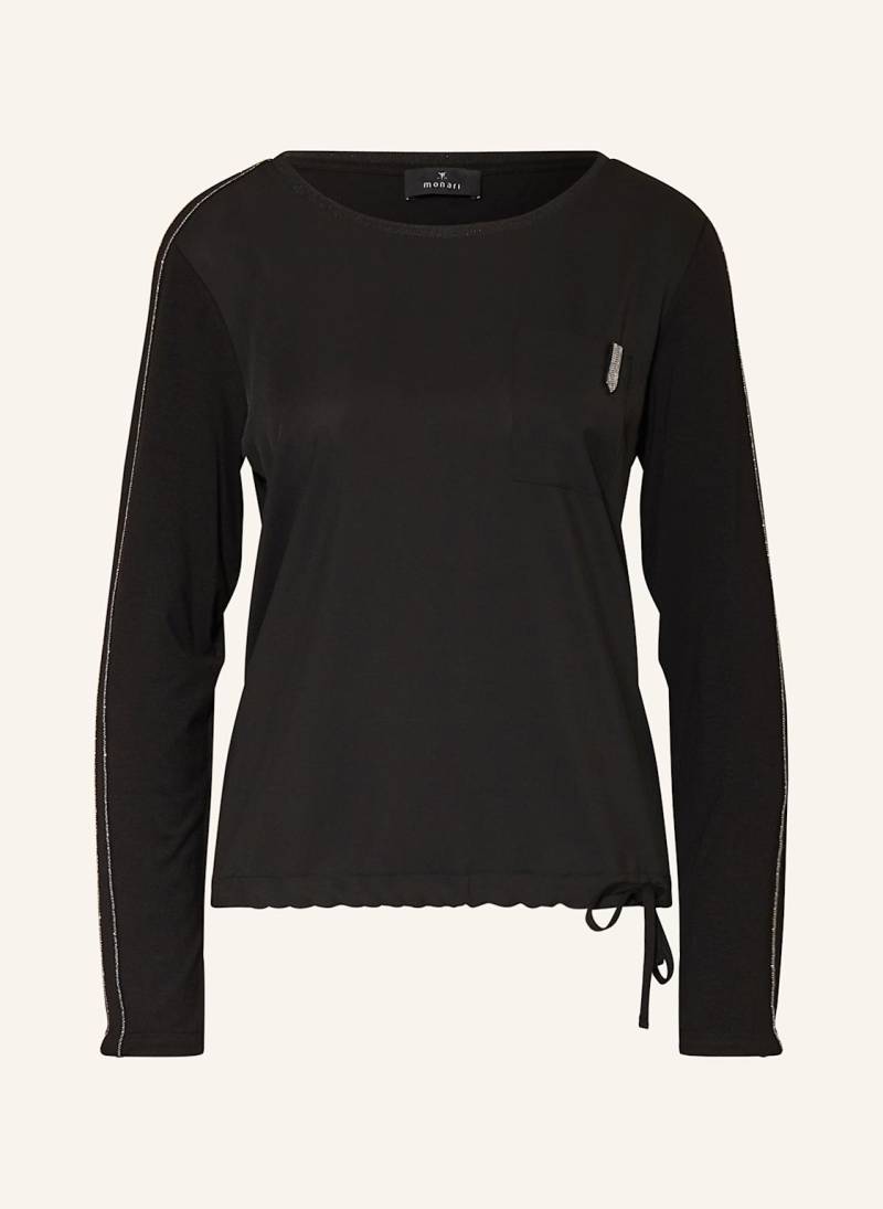 Monari Longsleeve Im Materiamix schwarz von monari