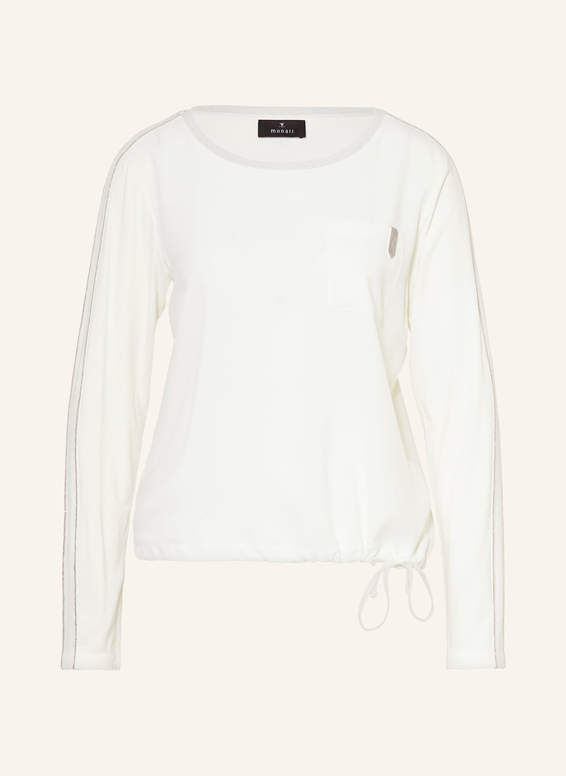 Monari Longsleeve Im Materiamix weiss von monari