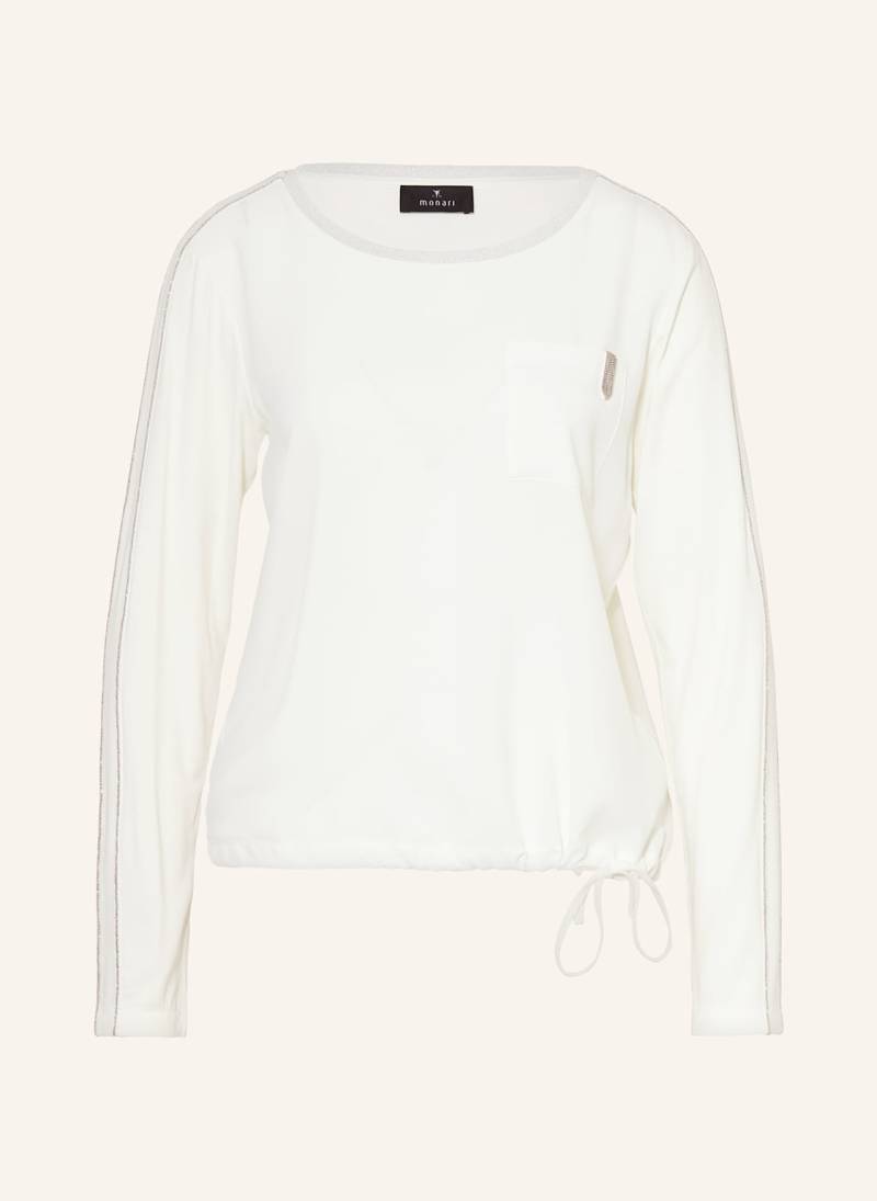 Monari Longsleeve Im Materiamix weiss von monari