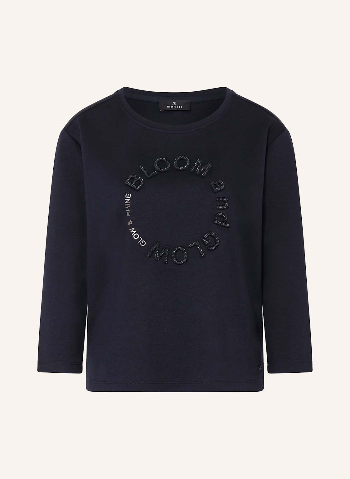 Monari Longsleeve Mit Schmucksteinen blau von monari