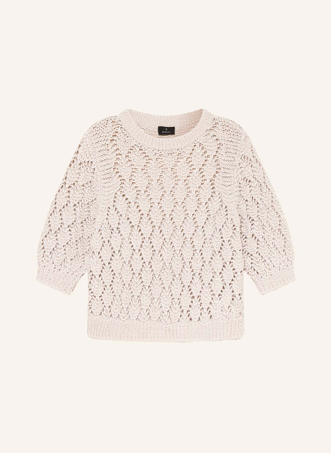 Monari Pullover Mit 3/4-Arm Und Glitzergarn beige Monari Pullover Mit 3/4-Arm Und Glitzergarn beige von monari