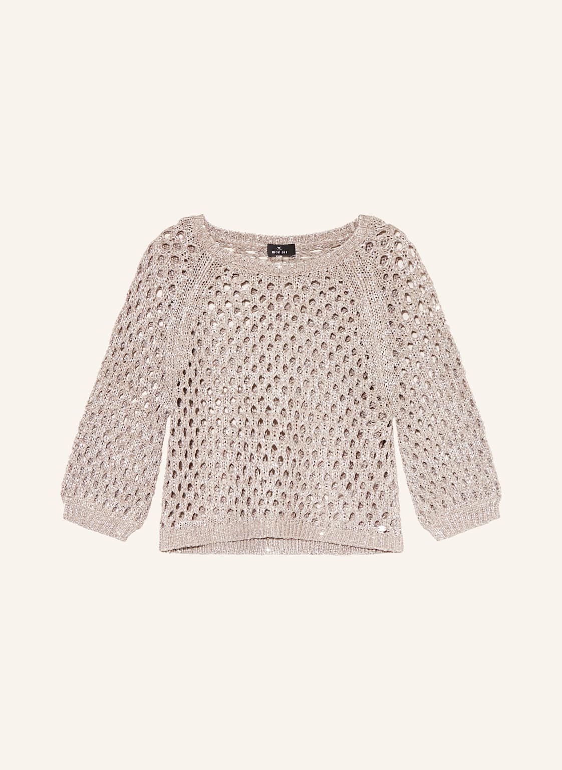Monari Pullover Mit 3/4-Arm Und Pailletten beige Monari Pullover Mit 3/4-Arm Und Pailletten beige von monari