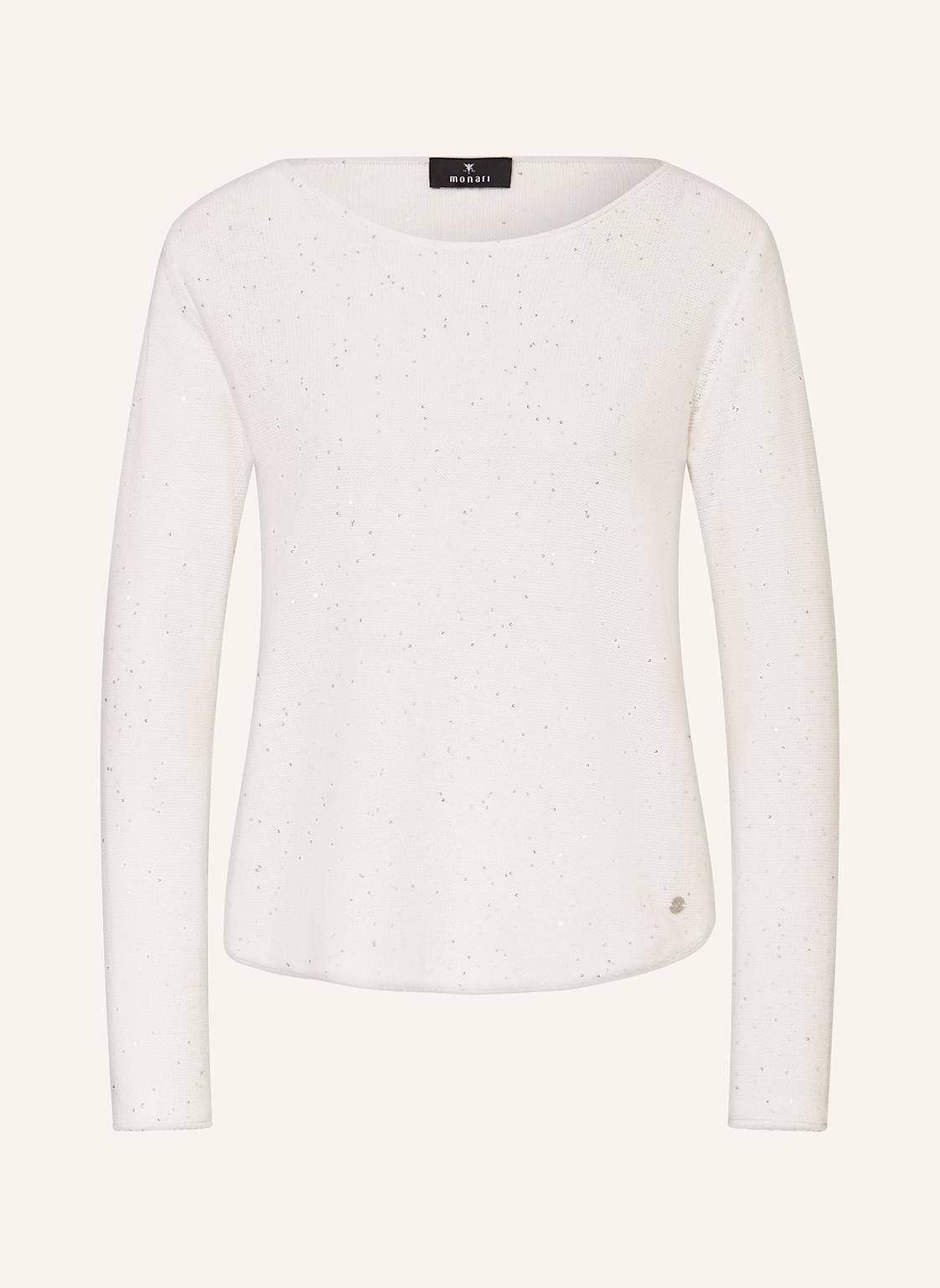 Monari Pullover Mit Pailletten weiss Monari Pullover Mit Pailletten weiss von monari