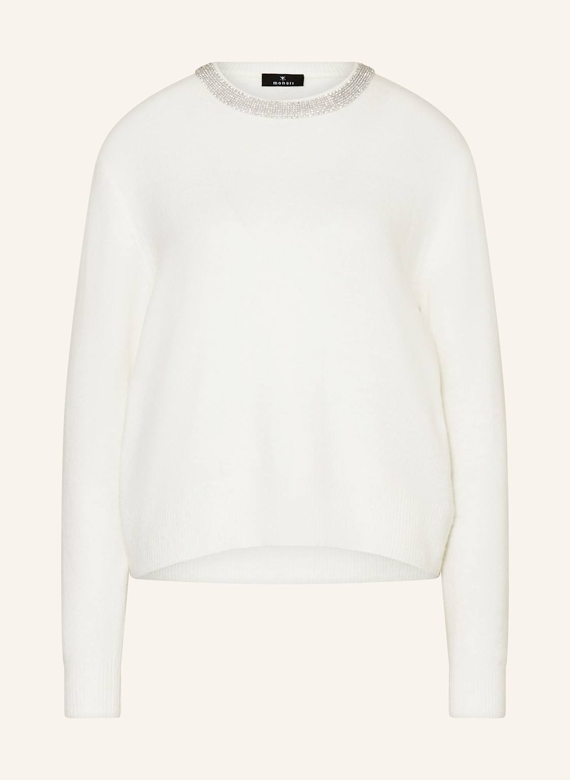 Monari Pullover Mit Schmucksteinen weiss Monari Pullover Mit Schmucksteinen weiss von monari