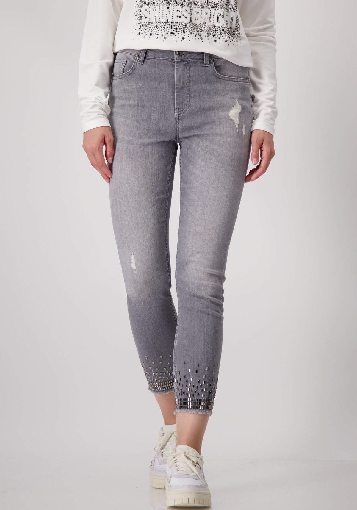 Monari Röhrenjeans, mit Glitzersteinchen von monari