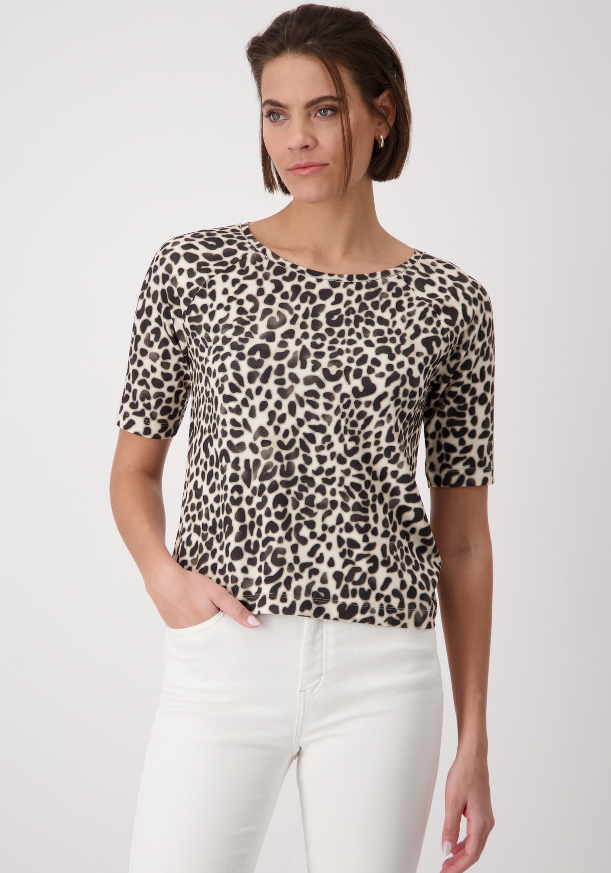 Monari Rundhalsshirt, mit allover Animalprint Monari Rundhalsshirt, mit allover Animalprint von monari