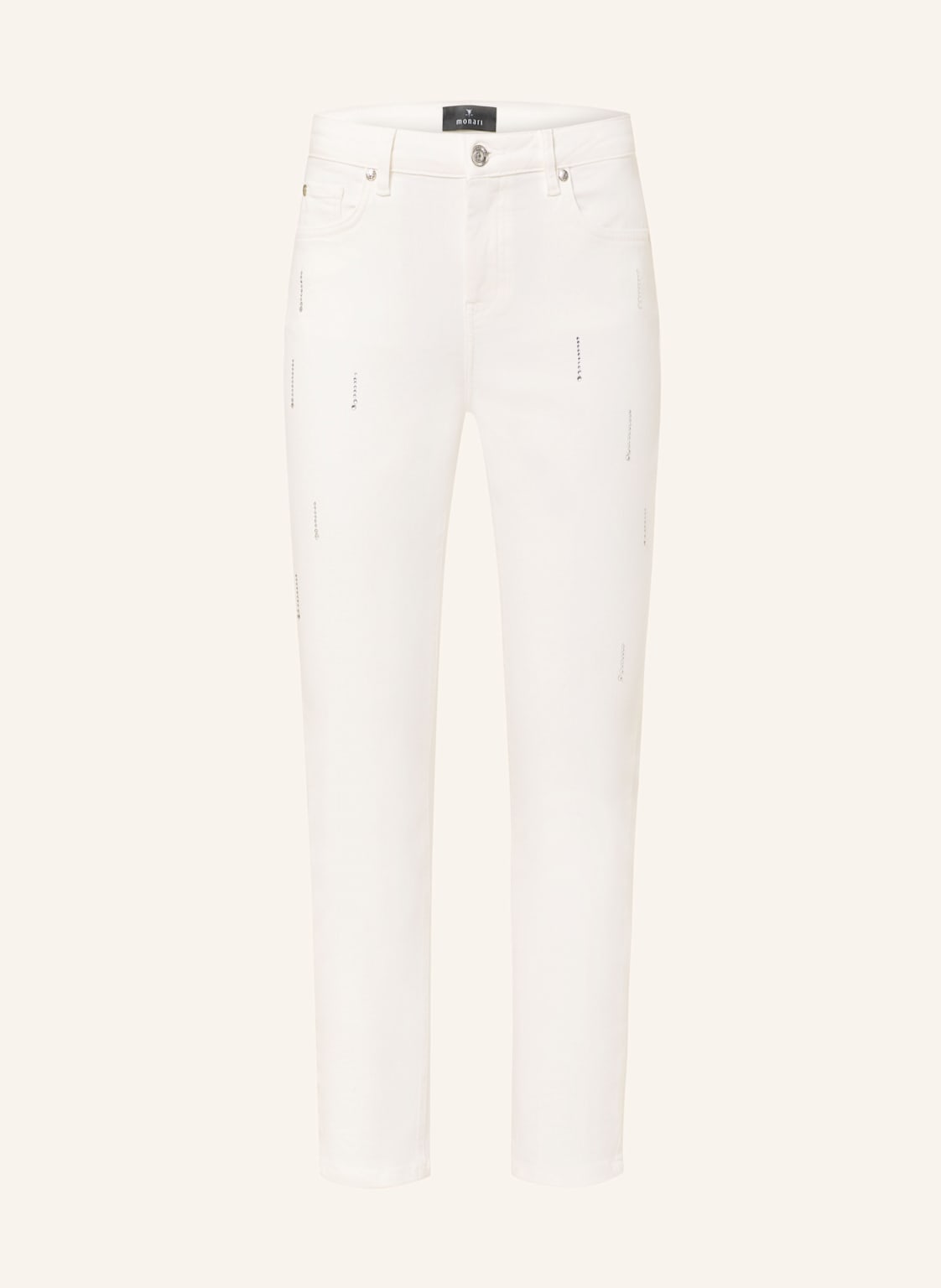 Monari Skinny Jeans Mit Schmucksteinen weiss von monari