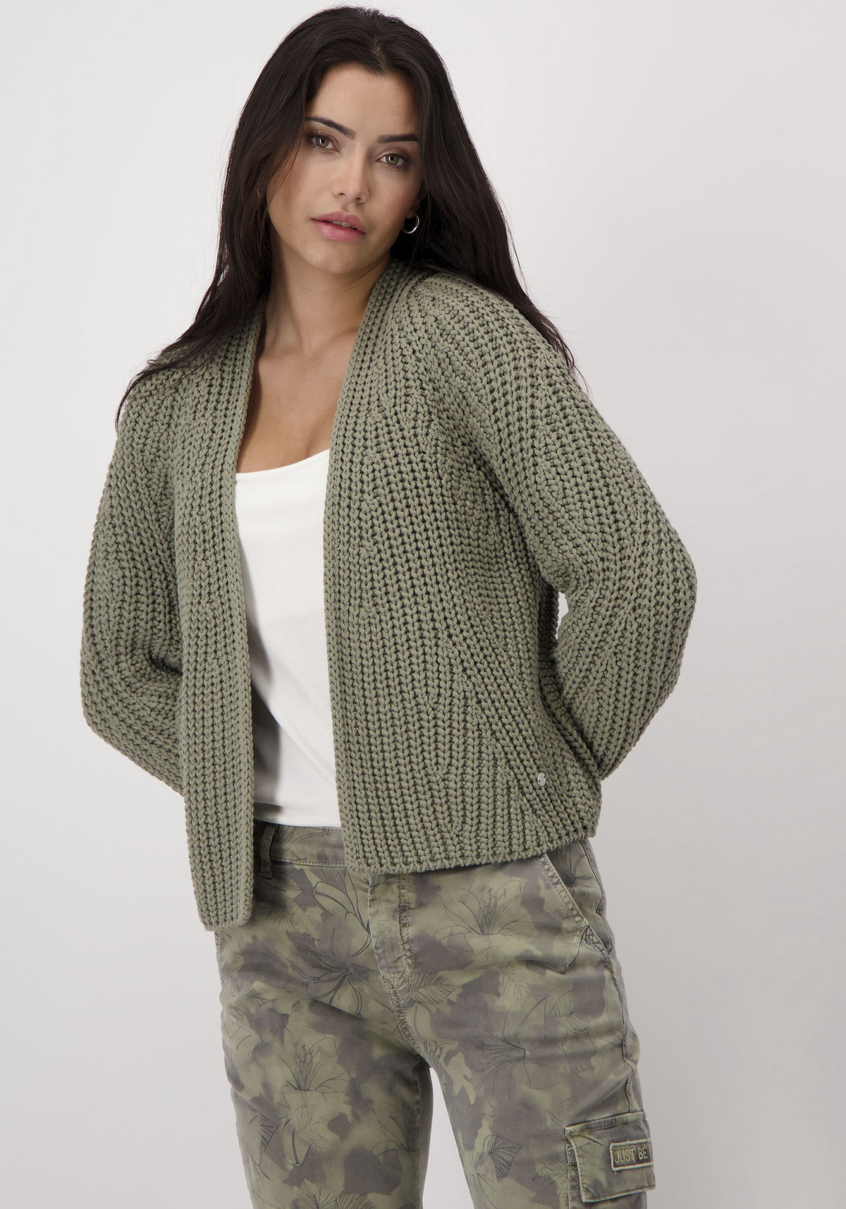 Monari Strickjacke, mit Perlfangmuster von monari