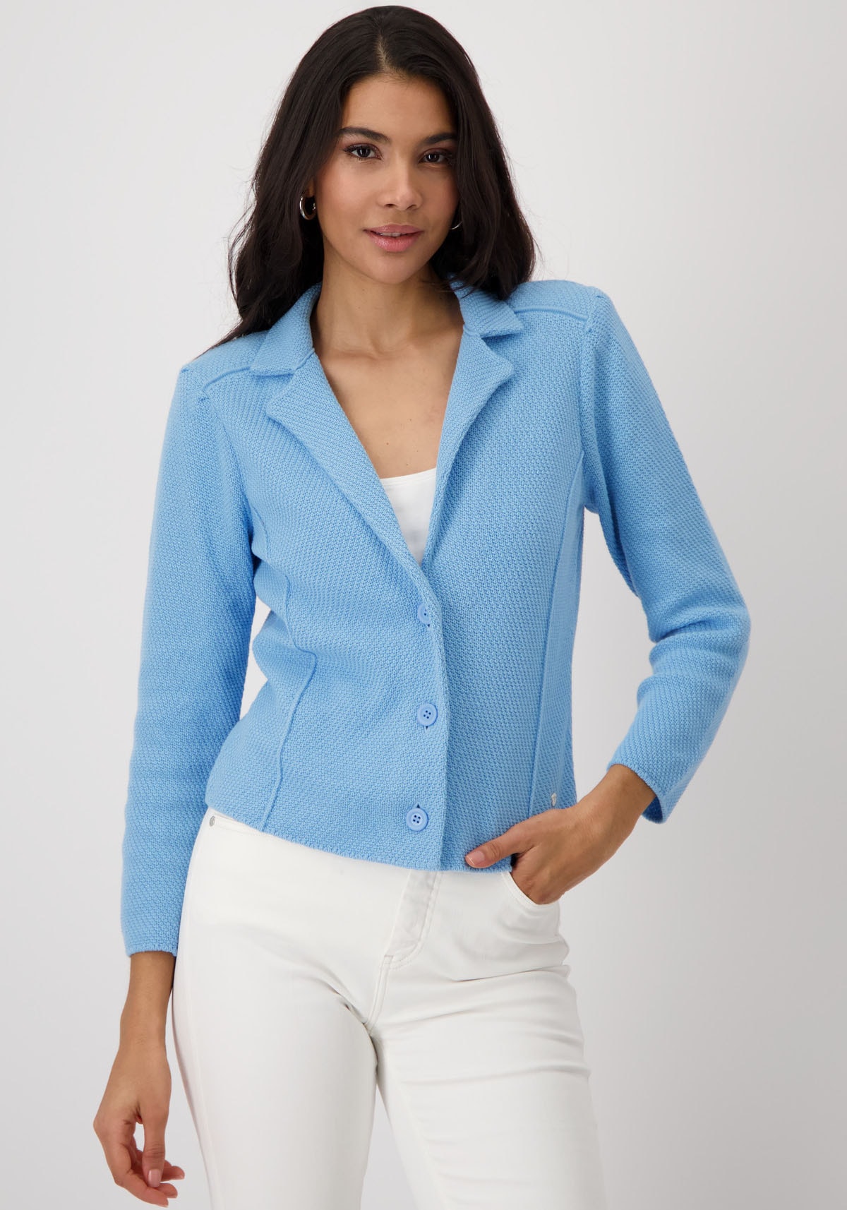 Monari Strickjacke, mit Reverskragen und Knöpfen von monari