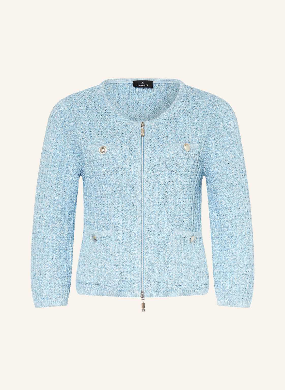 Monari Strickjacke Mit Glitzergarn blau Monari Strickjacke Mit Glitzergarn blau von monari
