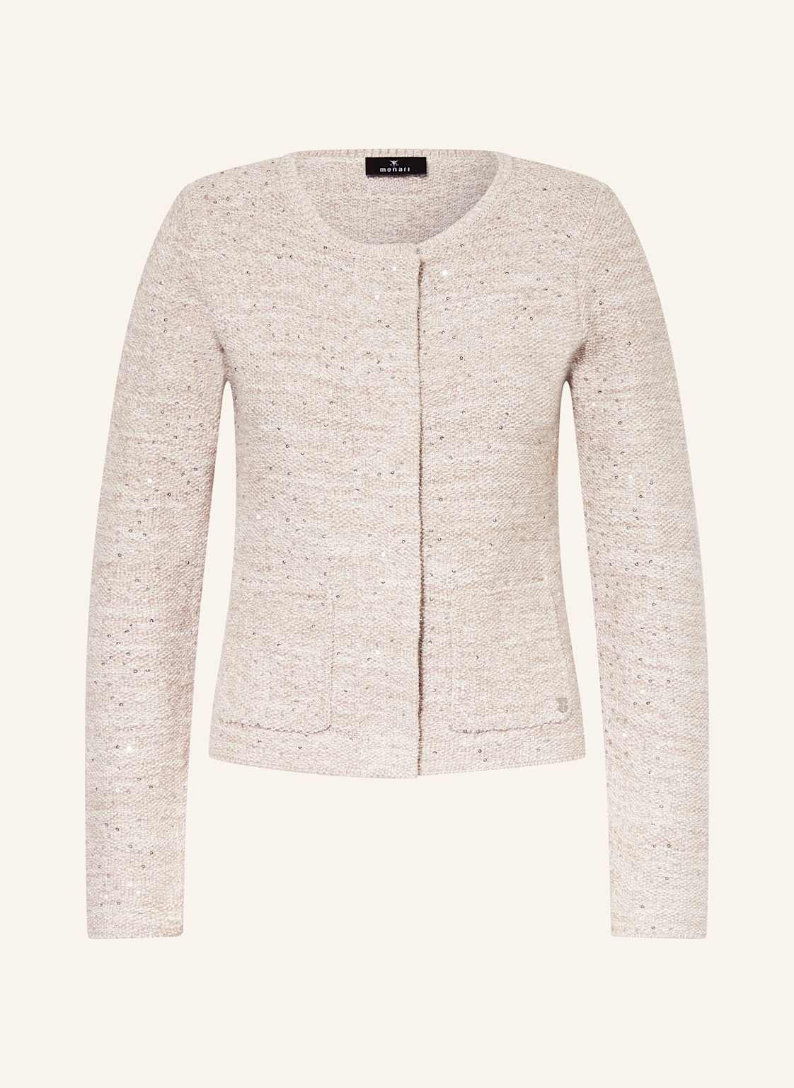 Monari Strickjacke Mit Pailletten beige von monari