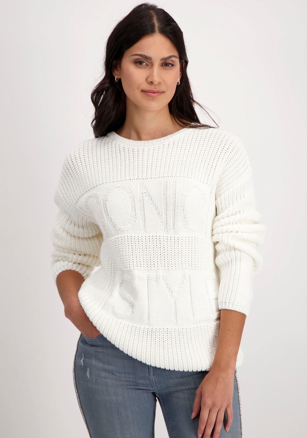 Monari Strickpullover, mit Perlfangmuster von monari