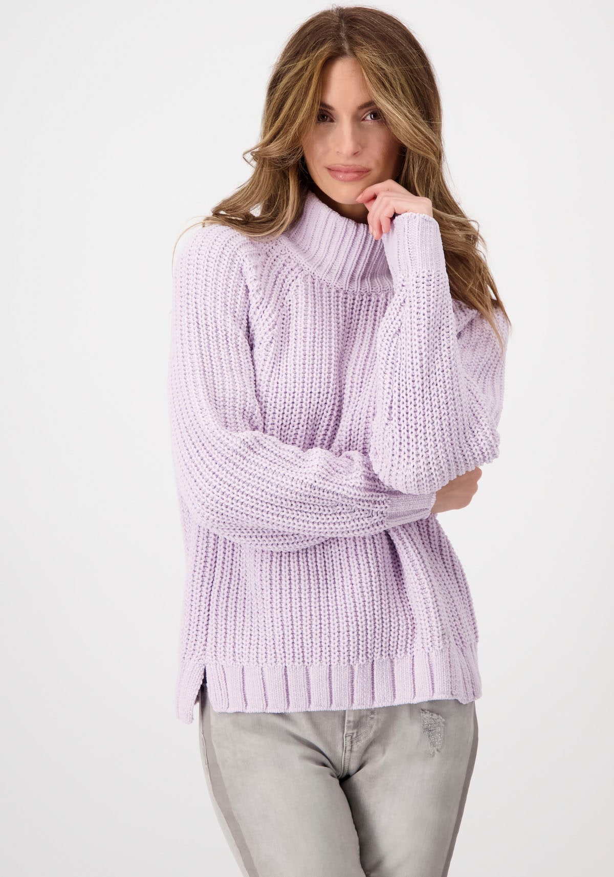 Monari Strickpullover, in Perlfangmuster von monari